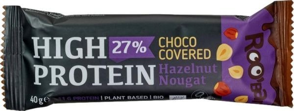 Baton proteinowy z orzechami laskowymi w polewie czekoladowej bezglutenowy BIO 40 g - ROOBAR