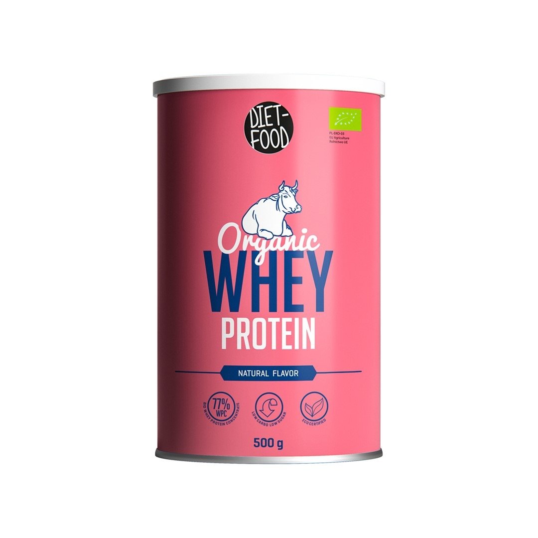 Białko serwatkowe naturalne (koncentrat wpc 77) BIO 500 g - DIET-FOOD