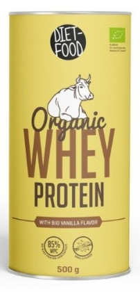 Białko serwatkowe o smaku waniliowym (koncentrat wpc 85) BIO 500 g - DIET-FOOD