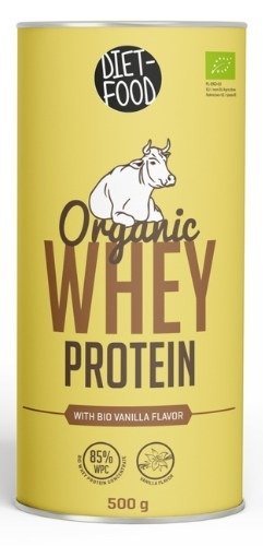 Białko serwatkowe o smaku waniliowym (koncentrat wpc 85) BIO 500 g - DIET-FOOD