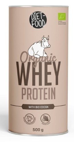 Białko serwatkowe z kakao (koncentrat wpc 77) BIO 500 g - DIET-FOOD