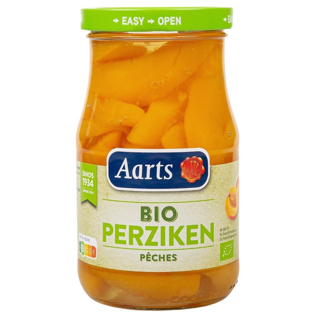 Brzoskwinie plastry w lekkim syropie BIO 350 g (190 g) (SŁOIK) - AARTS