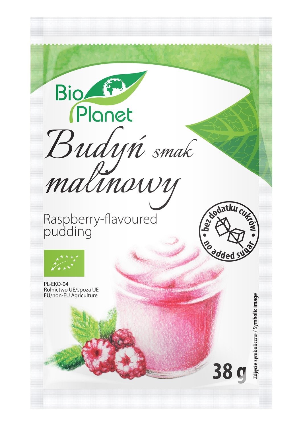 Budyń o smaku malinowym z malinami BIO 38 g - BIO PLANET