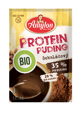Budyń proteinowy o smaku czekoladowym bez dodatku cukrów bezglutenowy BIO 45 g - AMYLON