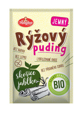 Budyń ryżowy z jabłkiem i cynamonem bezglutenowy BIO 40 g – AMYLON