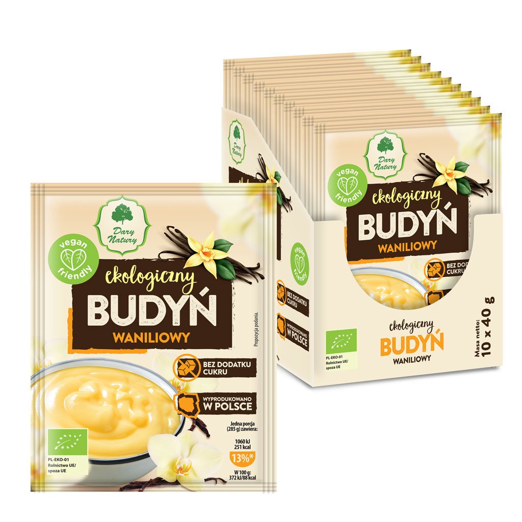 Budyń waniliowy bez dodatku cukru BIO 40 g - DARY NATURY