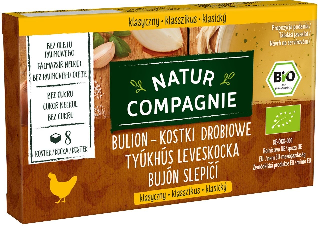 Bulion - kostki drobiowe bez dodatku cukrów BIO (8 x 11 g) 88 g - NATUR COMPAGNIE