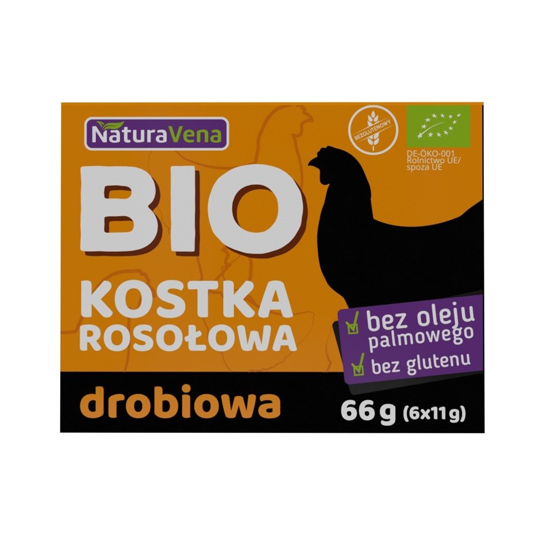 Bulion - kostki drobiowe bezglutenowe BIO (6 x 11 g) 66 g - NATURAVENA