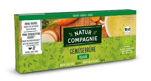 Bulion - kostki warzywne bez dodatku cukrów BIO (12 x 10,5 g) 126 g - NATUR COMPAGNIE