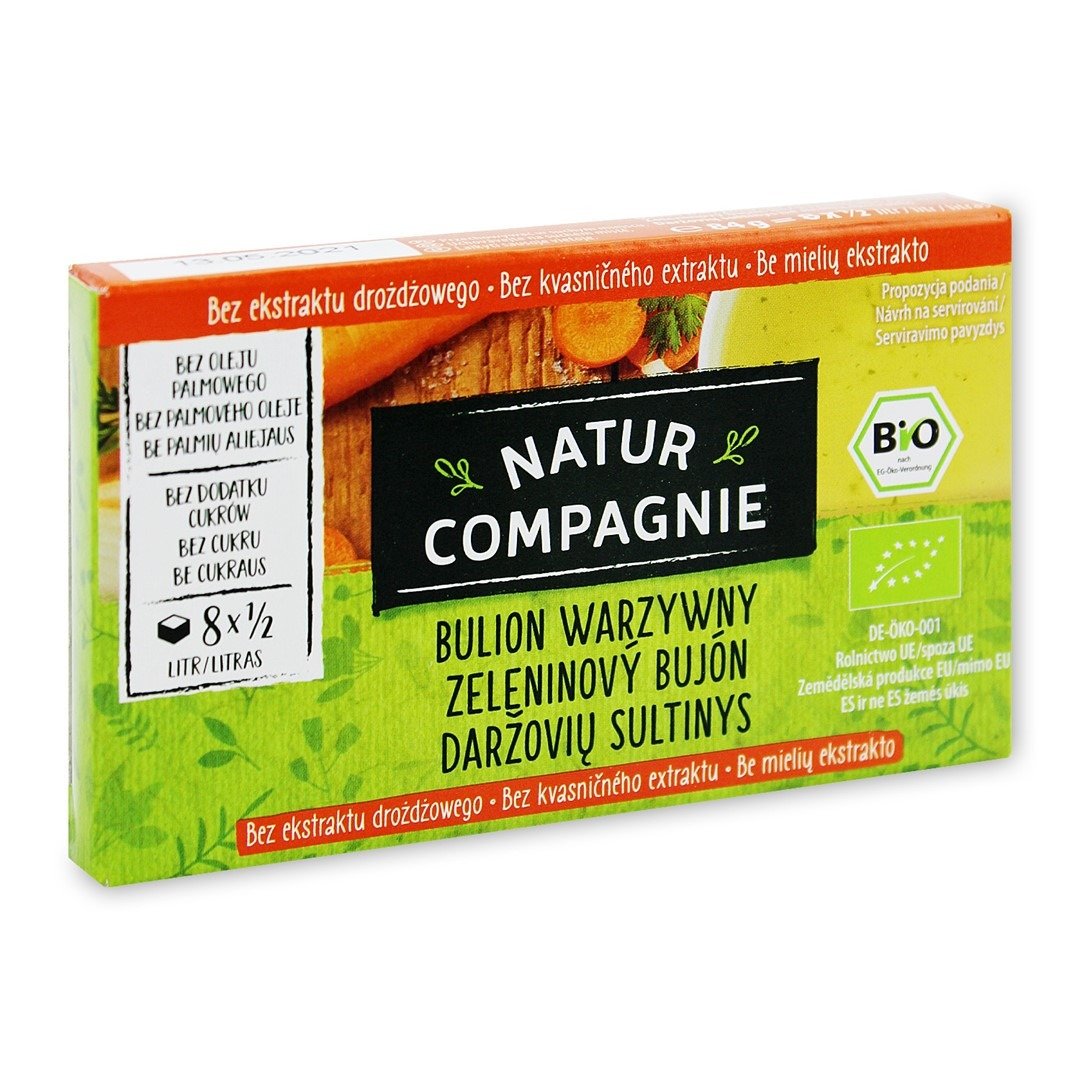 Bulion - kostki warzywne bez dodatku drożdży BIO (8 x 10,5 g) 84 g - NATUR COMPAGNIE