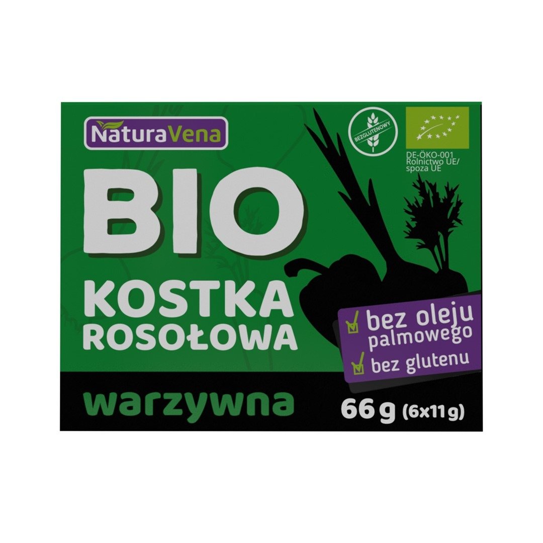 Bulion - kostki warzywne bezglutenowe BIO (6 x 11 g) 66 g - NATURAVENA