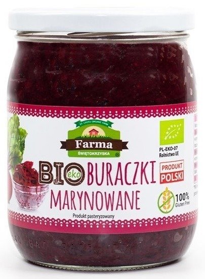 Buraczki gotowane na parze tarte bezglutenowe BIO 420 g - FARMA ŚWIĘTOKRZYSKA