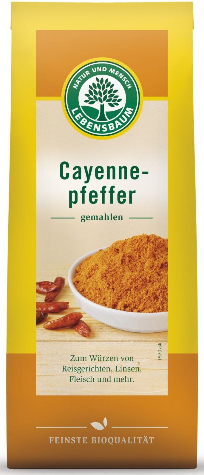 Chili (pieprz cayenne) BIO 50 g - LEBENSBAUM