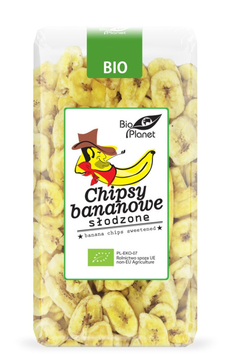 Chipsy bananowe słodzone BIO 350 g - BIO PLANET