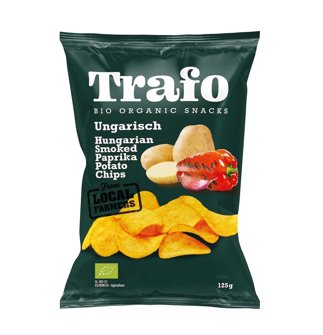 Chipsy ziemniaczane z papryką wędzoną BIO 125 g - TRAFO