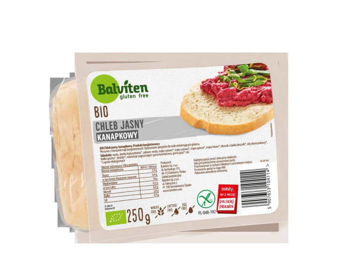 Chleb jasny kanapkowy bezglutenowy BIO 250 g - BALVITEN