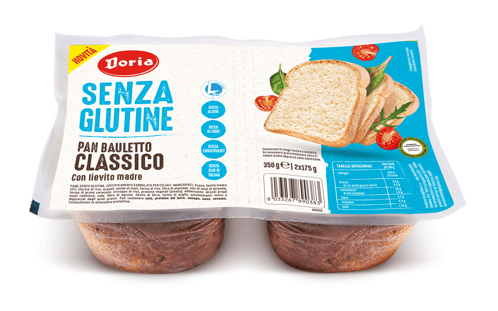 Chleb tostowy klasyczny krojony bezglutenowy (2 szt.) 350 g - DORIA