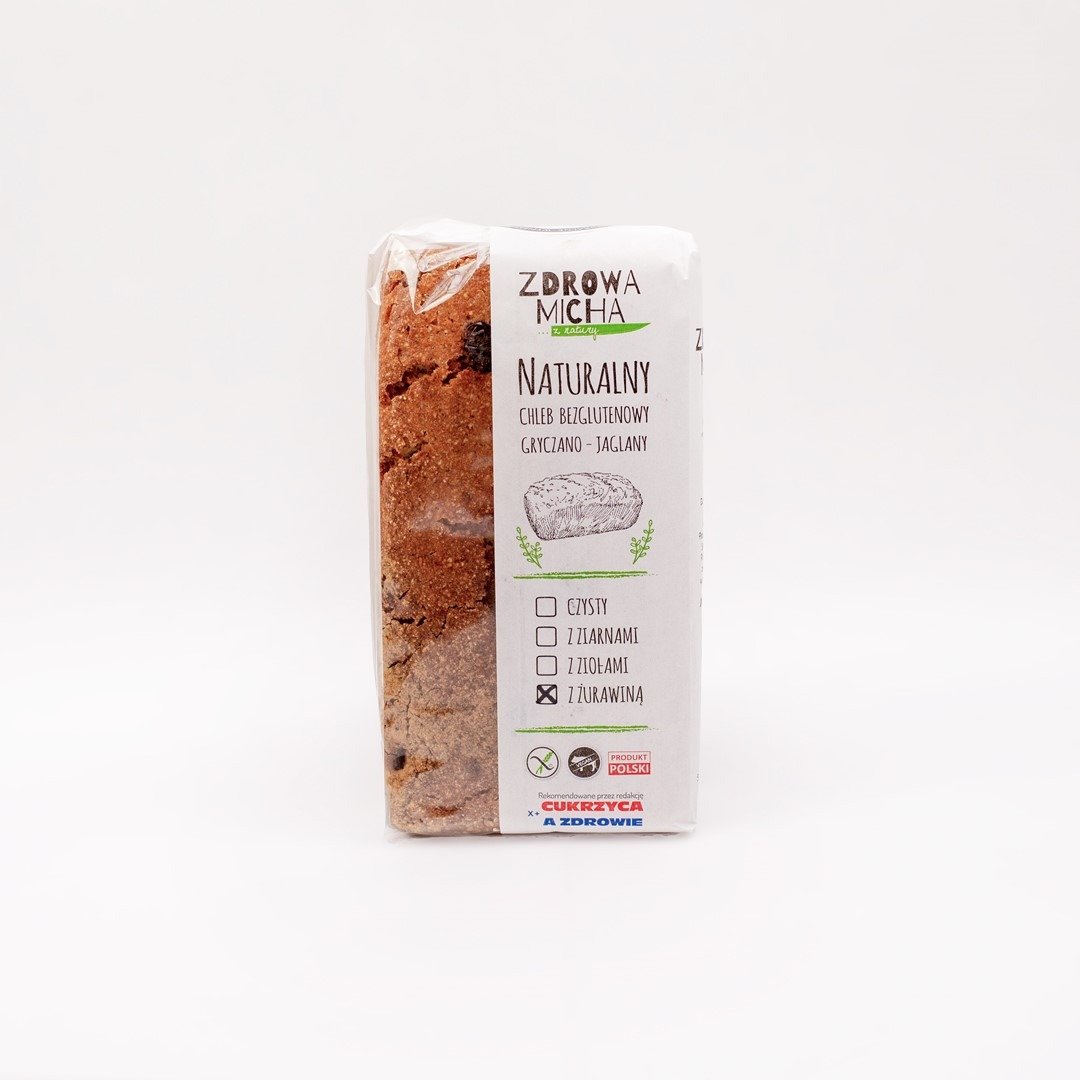 Chleb z żurawiną bezglutenowy 600 g - ZDROWA MICHA (NA ZAMÓWIENIE)