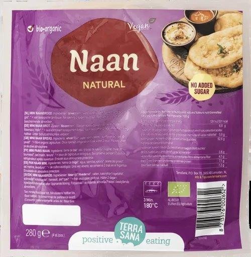 Chlebek naan bez dodatku cukrów BIO 280 g - TERRASANA