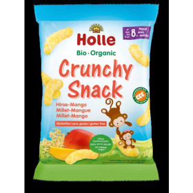 Chrupki jaglane o smaku mango bez dodatku cukrów bezglutenowe od 8 miesiąca BIO 25 g - HOLLE