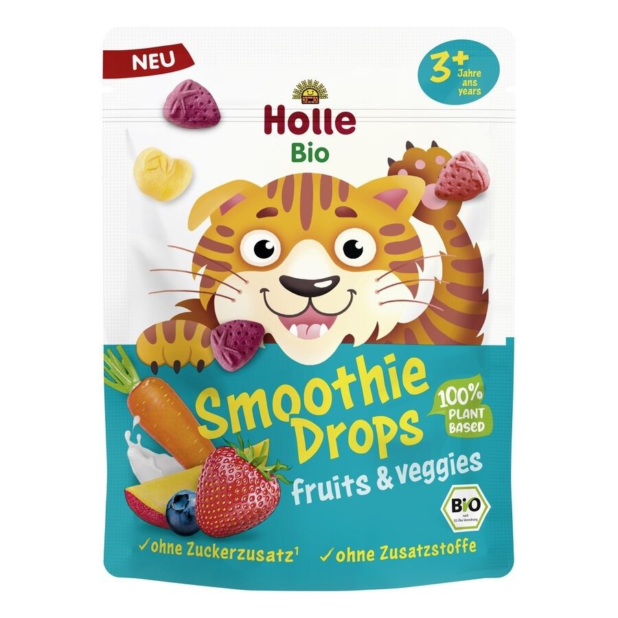 Chrupki owocowo - warzywne liofilizowane do smoothie bez dodatku cukrów od 3 roku BIO 15 g - HOLLE