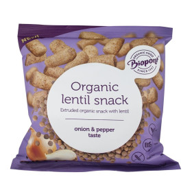 Chrupki z soczewicy z cebulą i czarnym pieprzem bezglutenowe BIO 60 g - BIOPONT