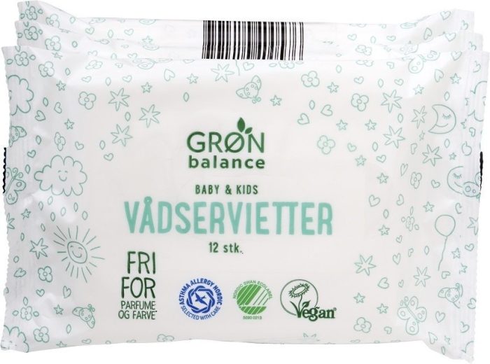 Chusteczki nawilżane podróżne dla dzieci eco 3 x 12 szt. - GRON BALANCE