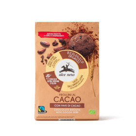 Ciastka kakaowe z ziarnami kakao fair trade BIO 250 g - ALCE NERO