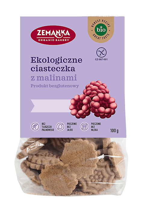 Ciastka malinowe bezglutenowe BIO 100 g - ZEMANKA