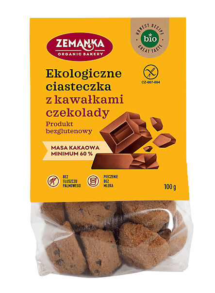 Ciastka z czekoladą bezglutenowe BIO 100 g - ZEMANKA