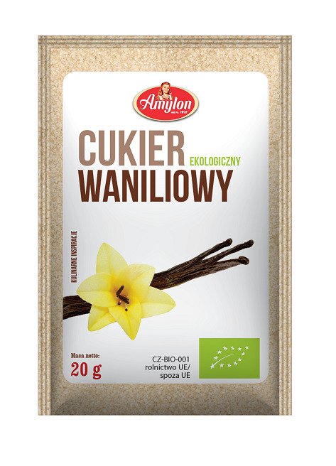 Cukier z wanilią bourbon bezglutenowy BIO 20 g - AMYLON