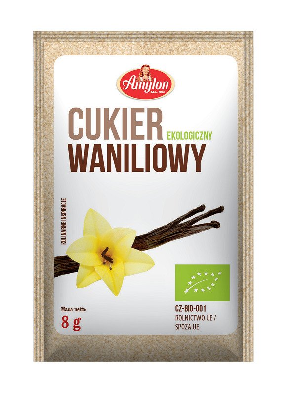 Cukier z wanilią bourbon bezglutenowy BIO 8 g - AMYLON