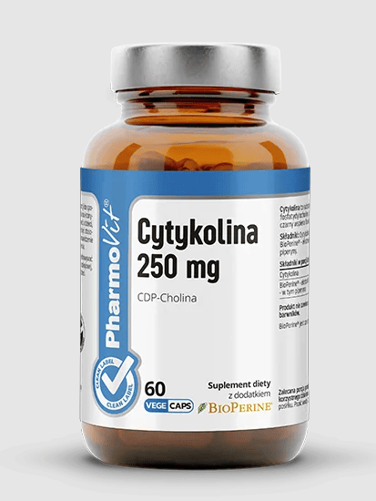 Cytykolina (250 mg) bezglutenowa 60 kapsułek - PHARMOVIT (CLEAN LABEL)