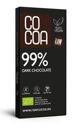 Czekolada ciemna 99 % bezglutenowa BIO 50 g - COCOA