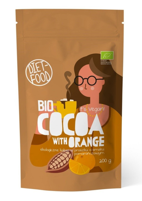 Czekolada do picia o smaku pomarańczy BIO 200 g - DIET-FOOD
