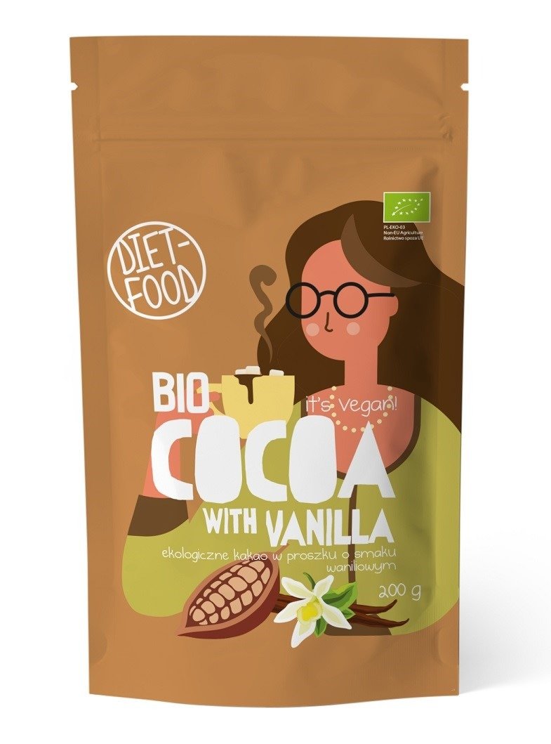 Czekolada do picia o smaku waniliowym BIO 200 g - DIET-FOOD