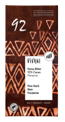 Czekolada gorzka 92 % BIO 80 g - VIVANI