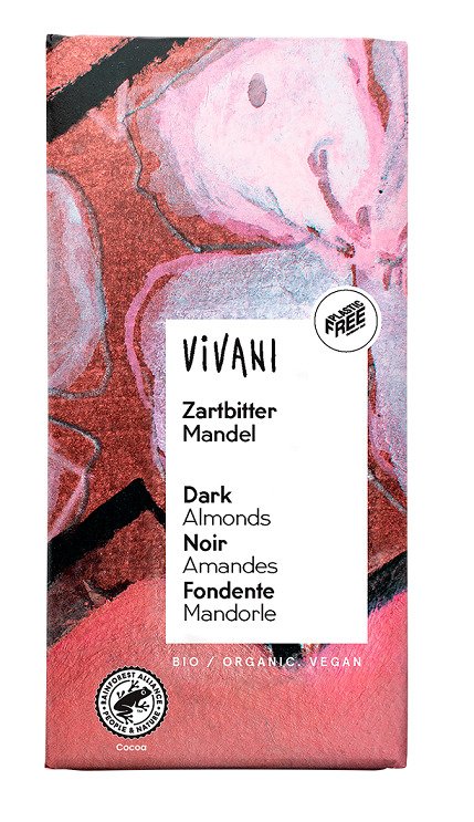Czekolada gorzka z migdałami BIO 100 g - VIVANI