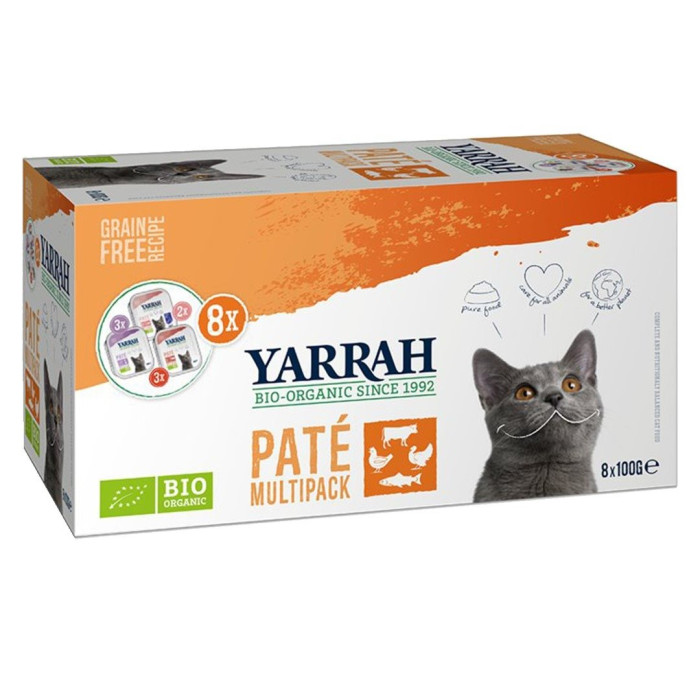 (dla kota) multipack pasztet BIO (8 x 100 g) 800 g - YARRAH