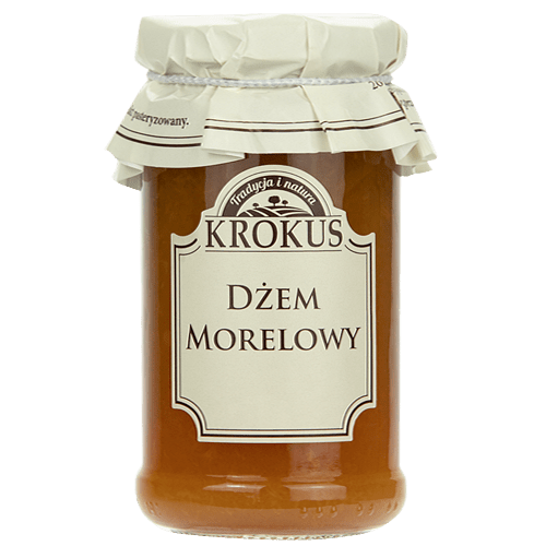 Dżem morelowy o obniżonej zawartości cukru bezglutenowy 235 g - KROKUS