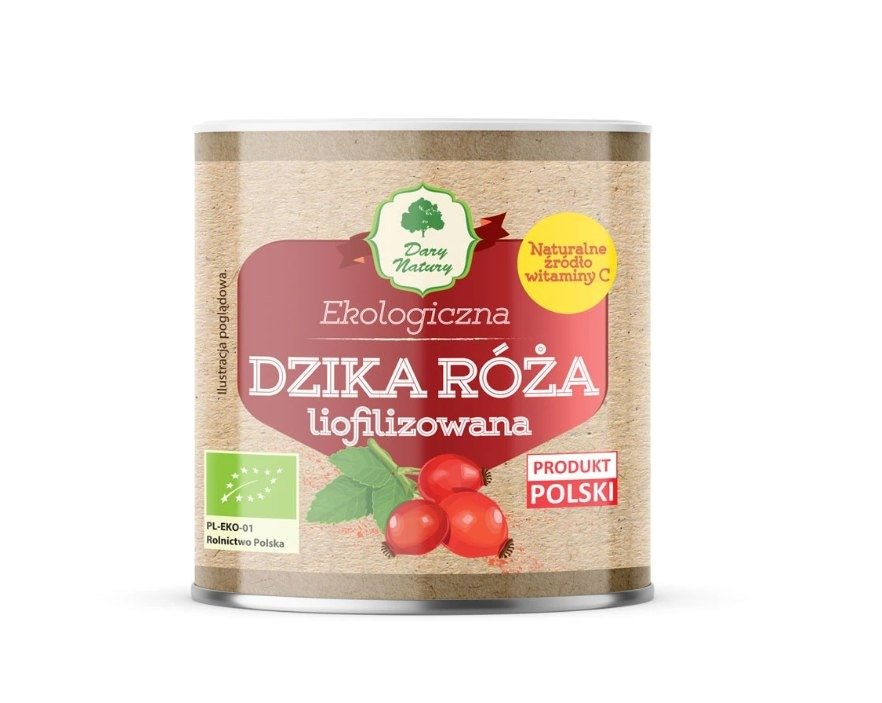 Dzika róża liofilizowana sproszkowana BIO 70 g - DARY NATURY