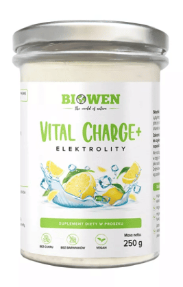 Elektrolity o smaku cytrynowym w proszku vital charge+ 250 g - BIOWEN