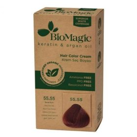 Farba do włosów głęboka ciemna czerwień (55.55) 250 g - BIOMAGIC