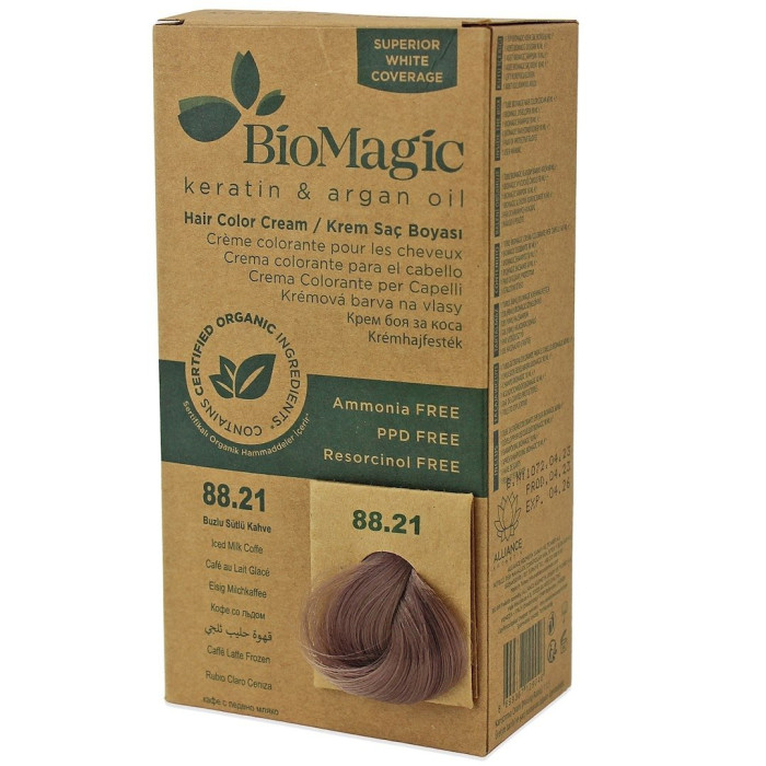 Farba do włosów mroźna kawa z mlekiem (88.21) 250 g - BIOMAGIC