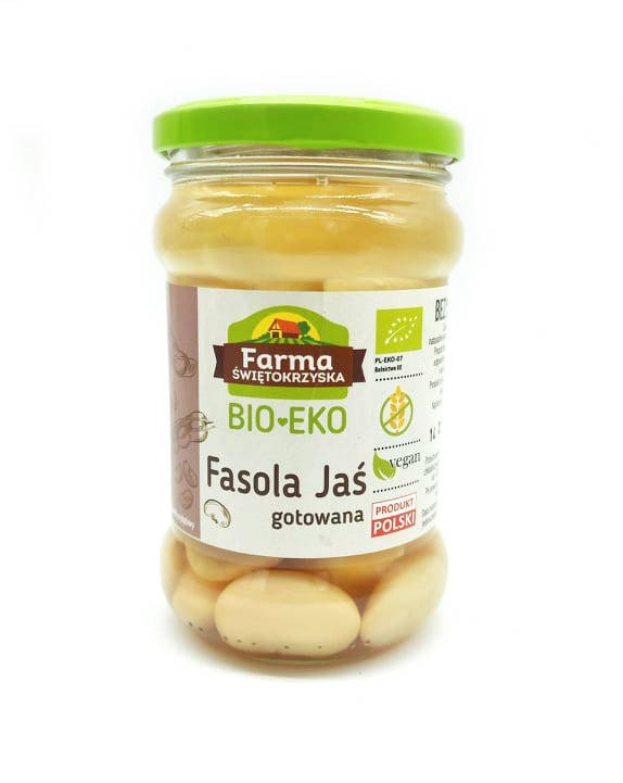Fasola jaś gotowana bezglutenowa BIO 300 g (175 g) (SŁOIK) - FARMA ŚWIĘTOKRZYSKA