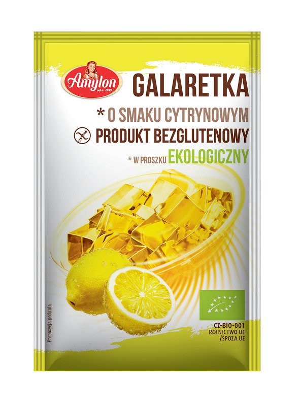Galaretka z agarem o smaku cytrynowym bezglutenowa BIO 40 g - AMYLON