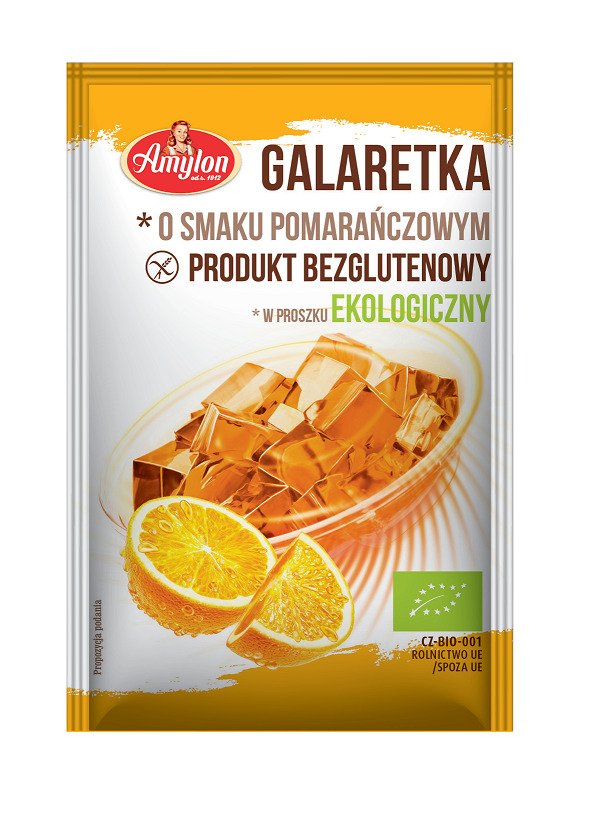 Galaretka z agarem o smaku pomarańczowym bezglutenowa BIO 40 g - AMYLON