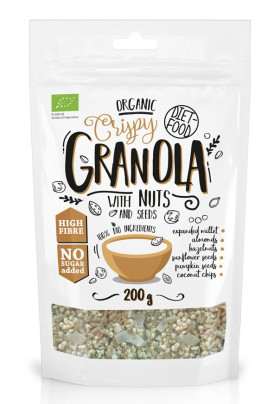 Granola z orzechami laskowymi i migdałami BIO 200 g - DIET-FOOD