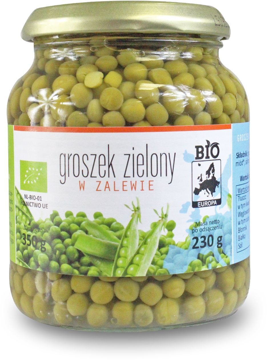 Groszek zielony w zalewie BIO 350 g (230 g) (SŁOIK) - BIO PLANET