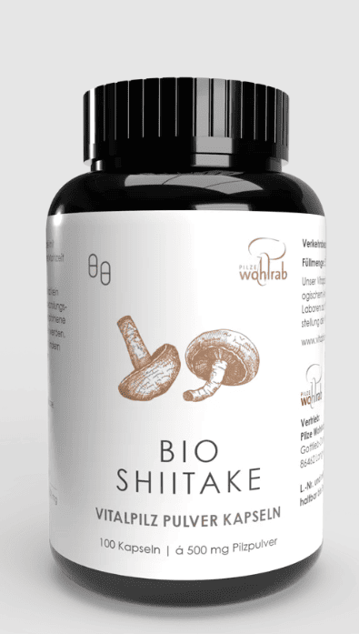 Grzyby shiitake BIO (500 mg) 100 KAPSUŁEK - PILZE WOHLRAB